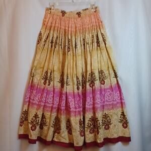 Bara Colorful Floral Sequins & Beads Elastic Waist Skirt. 2